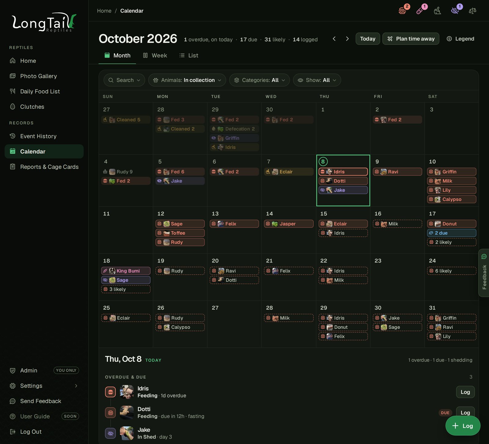 Calendar Month View