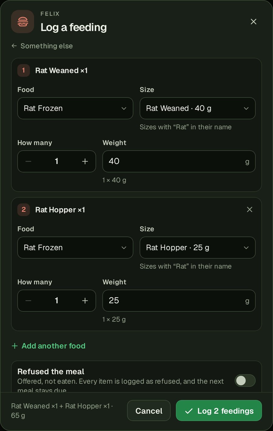 Multiple Foods