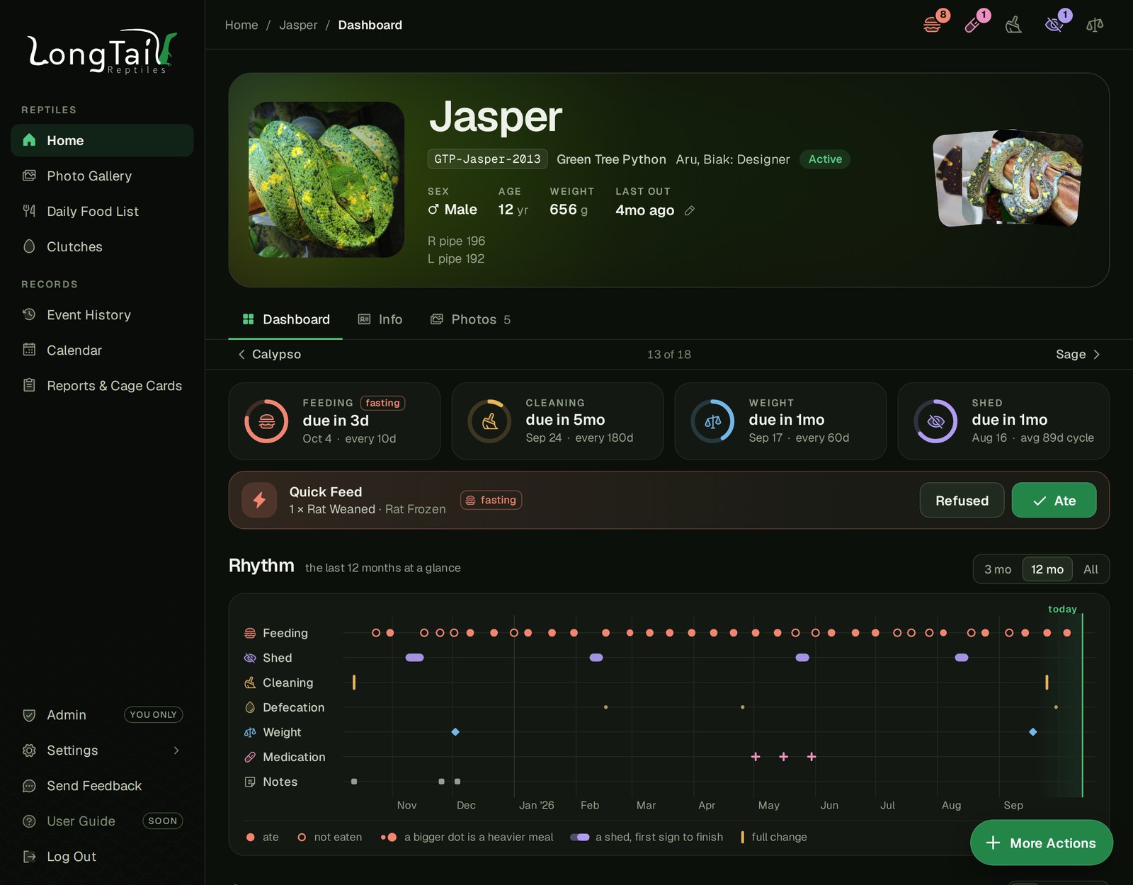 Jasper's dashboard
