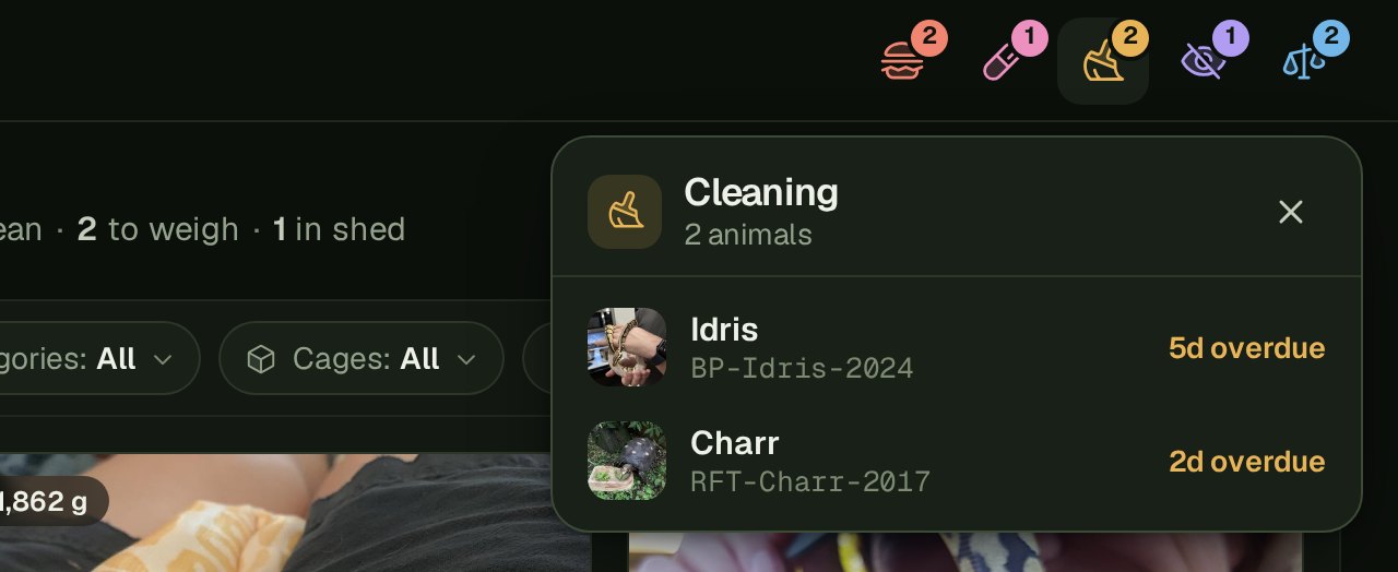 The Cleaning panel