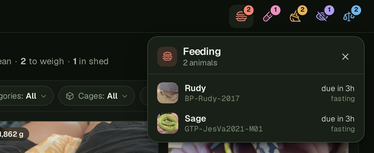 The Feeding panel